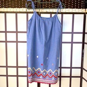 Paper Crane Denim and Embroidered Dress